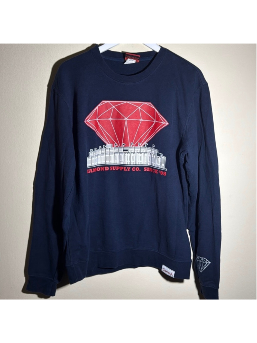 Diamond Supply Co. Graphic Sweatshirt Navy Red Size M